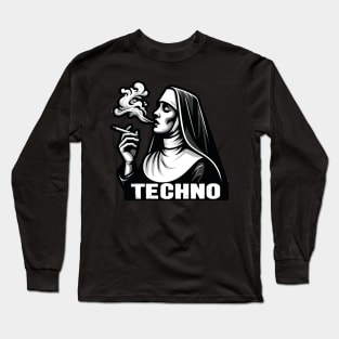 Renaissance Beats: Smoking Nun Techno Tee Long Sleeve T-Shirt